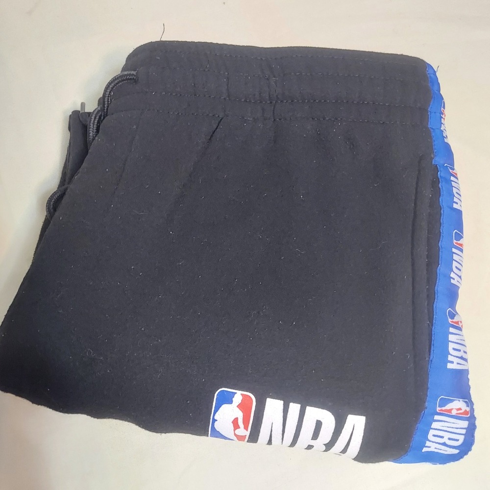 NBA Basketball Lounge Pants Mens Extra Large XL Blue‎ Logo Black Joggers